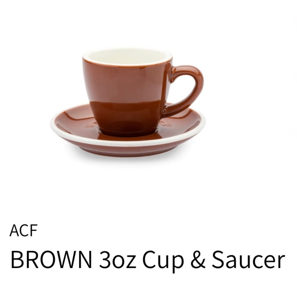 Set of 5 ACF Brown 3oz Cup & Saucers - THE WORLD'S BEST PORCELAIN CUPS
